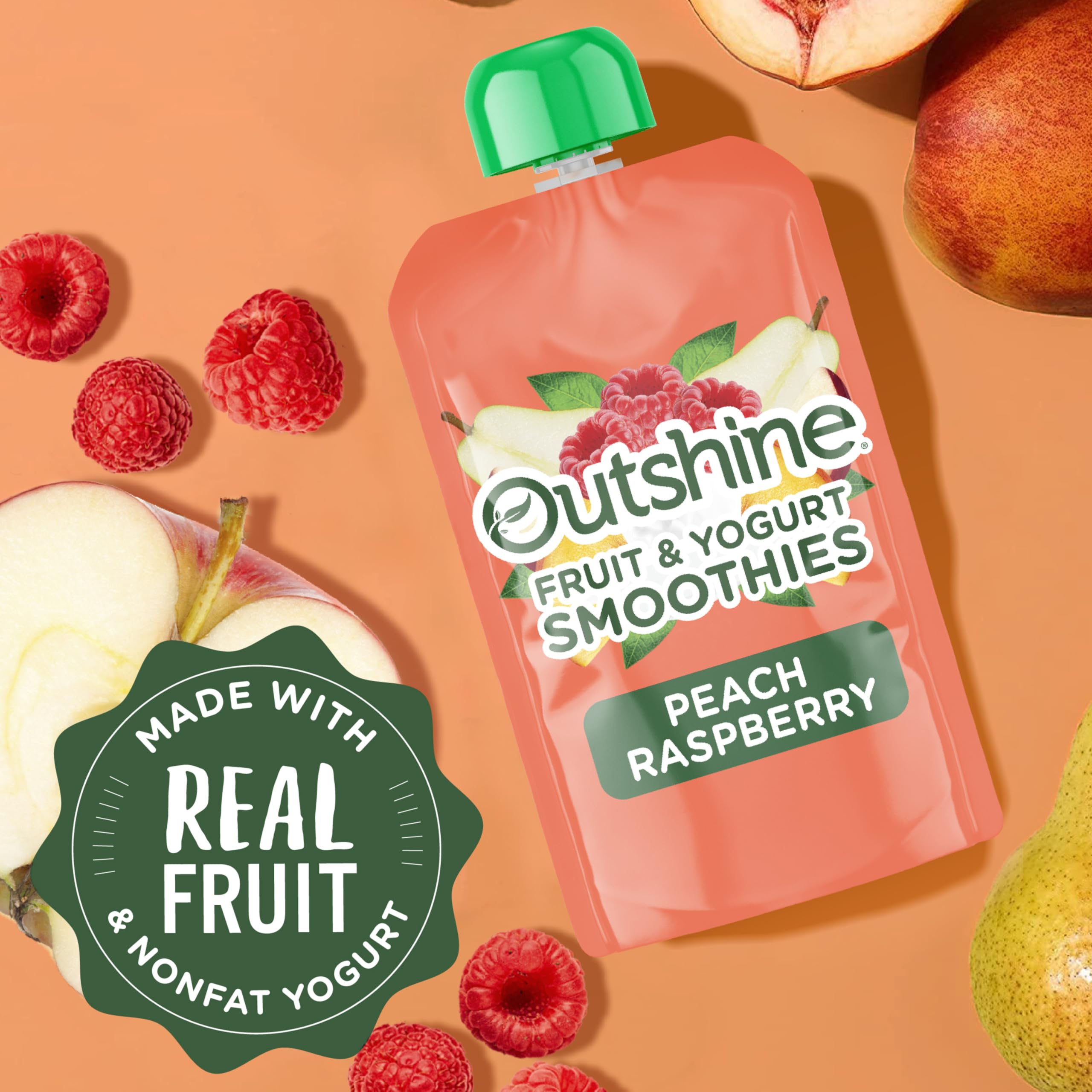 Outshine Smoothie Raspberry Peach pouch in a cooler bag ready for a picnic or trip.
