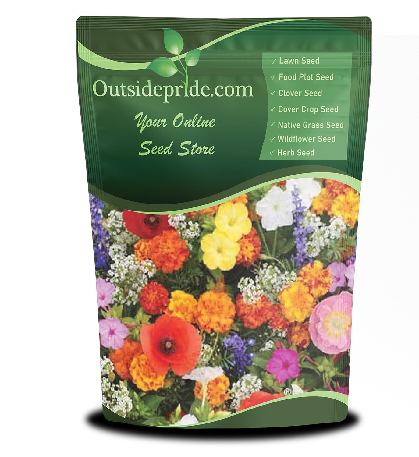 Outsidepride deer-proof wildflower seed mix packaging ready for a vibrant, low-maintenance garden.