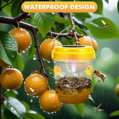 Outtkitywi solar-powered trap provides night-time attraction with UV light.