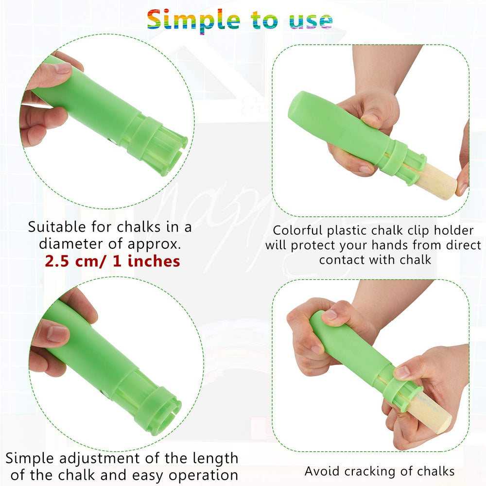 Outus sidewalk chalk holder green keeps chalk intact during classroom demonstrations.