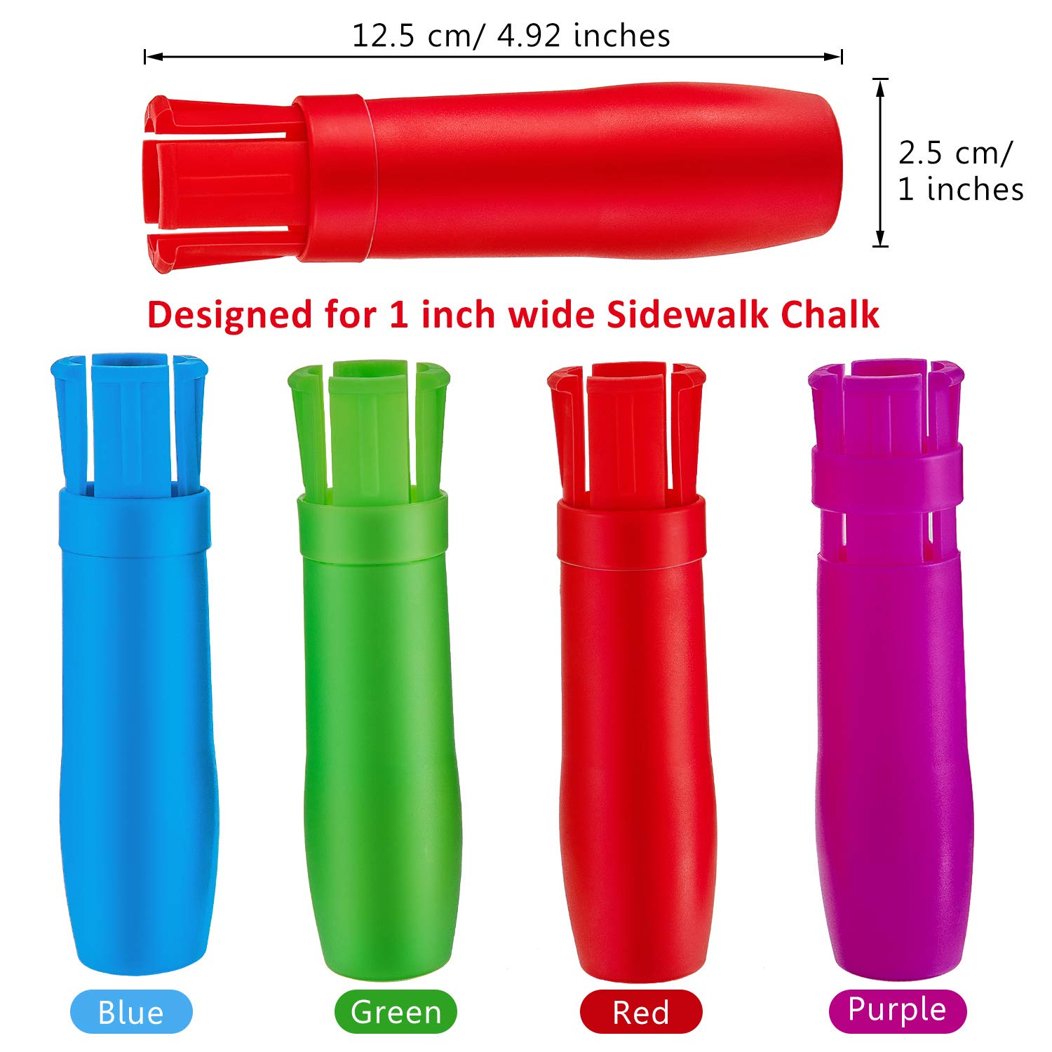 Outus sidewalk chalk holder red protects fingers and reduces chalk dust.