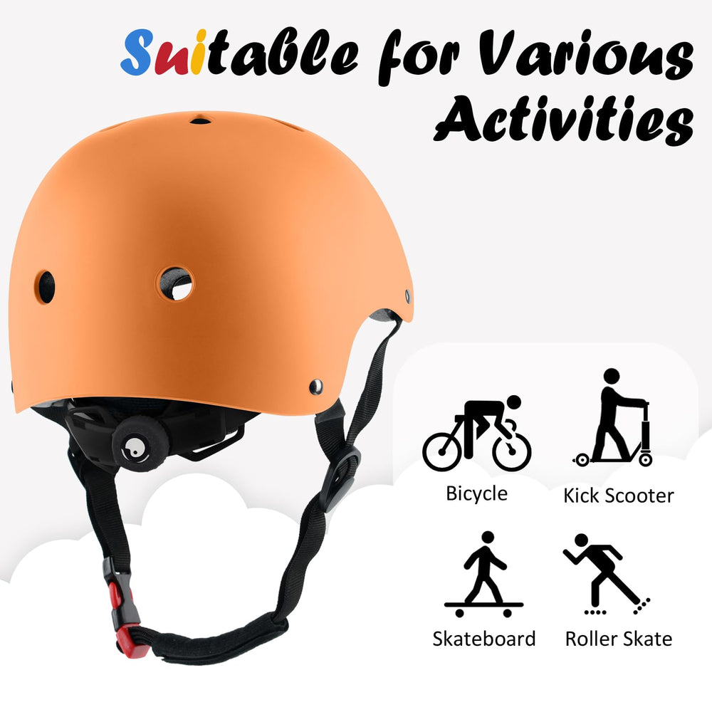 OUWOER Kids Bike Helmet adjustment dial and chin strap in action.