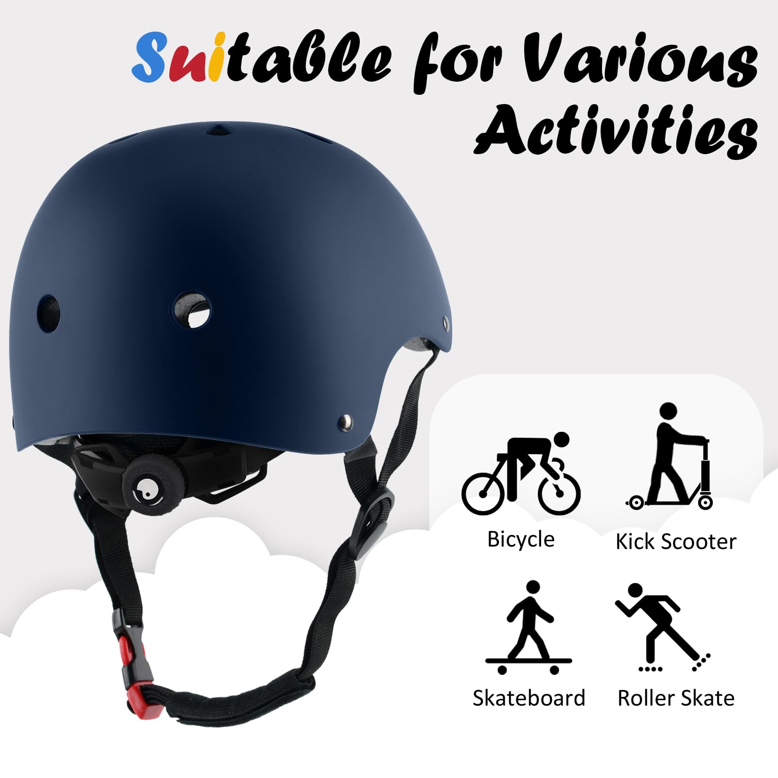 OUWOER Kids Bike Helmet adjustment dial enabling a growing, secure fit