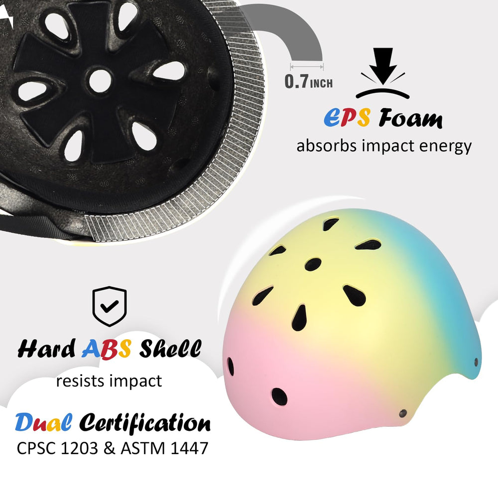 OUWOER Kids Bike Helmet adjustment dial provides a secure, growing fit.
