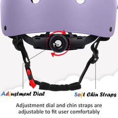 OUWOER Kids Bike Helmet showing the adjustment dial and pads for secure wear