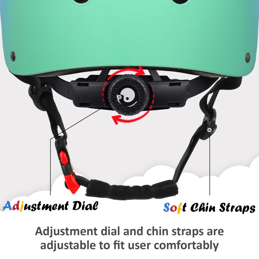 OUWOER Kids Bike Helmet chin straps provide secure, adjustable comfort.