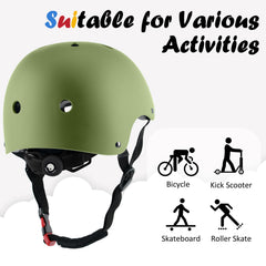 OUWOER Kids Bike Helmet Olive, vent system closeup, breathable protection for all-day outings