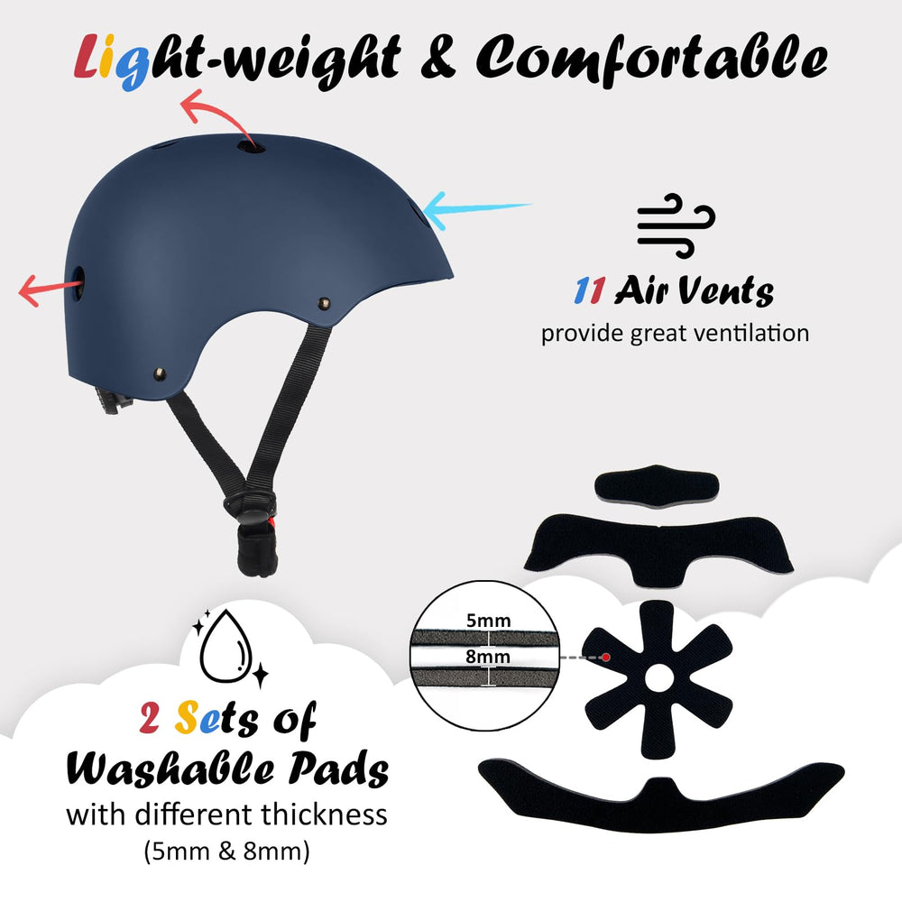 OUWOER Kids Bike Helmet padding options for comfort and fit variety