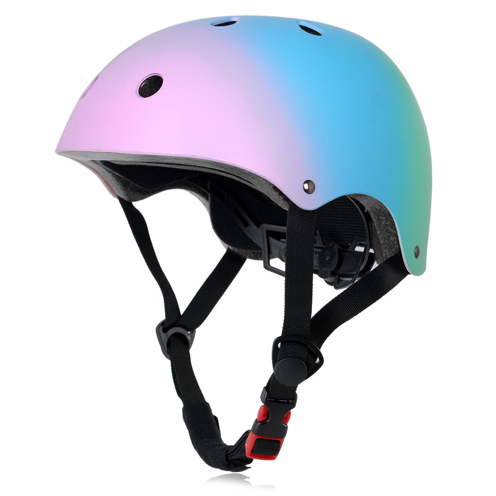 OUWOER kids bike helmet pink on toddler, comfortable and secure fit