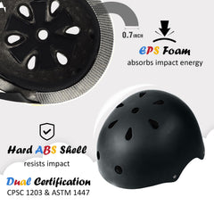 OUWOER kids bike helmet side view demonstrates full-coverage protection for young riders.
