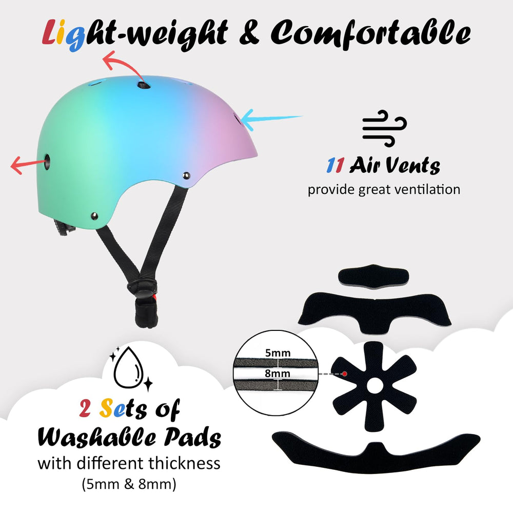 OUWOER kids bike helmet vents, cool and comfortable during rides