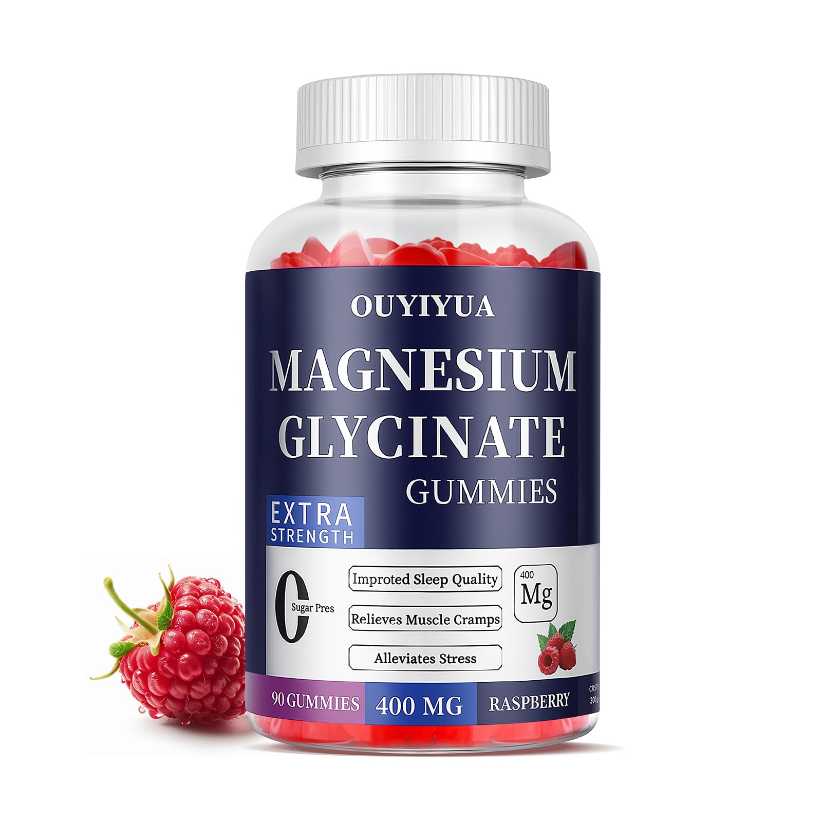 OUYIYUA magnesium glycinate gummies bottle shown for restful sleep support