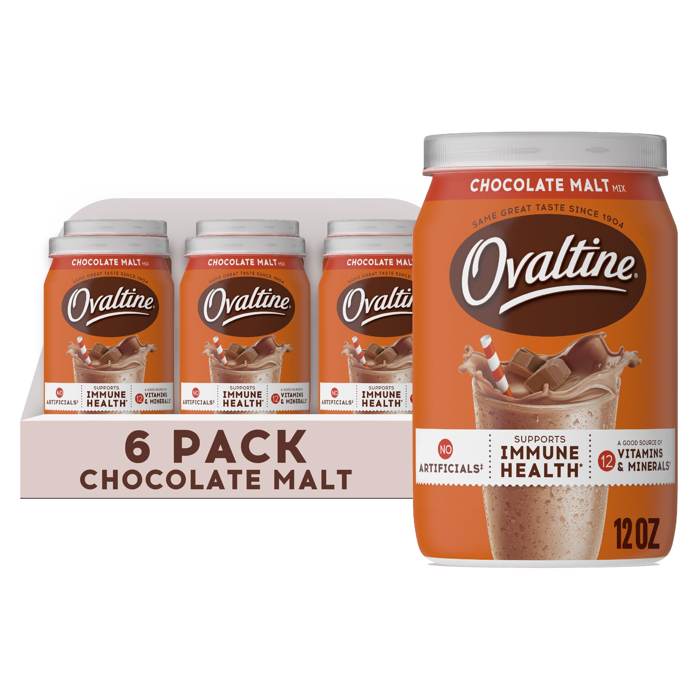 Ovaltine chocolate malt powder canister ready for family milk moments.