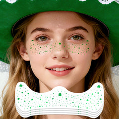 Ovasorve green glitter shamrock tattoos adding festive sparkle for St Patrick's Day