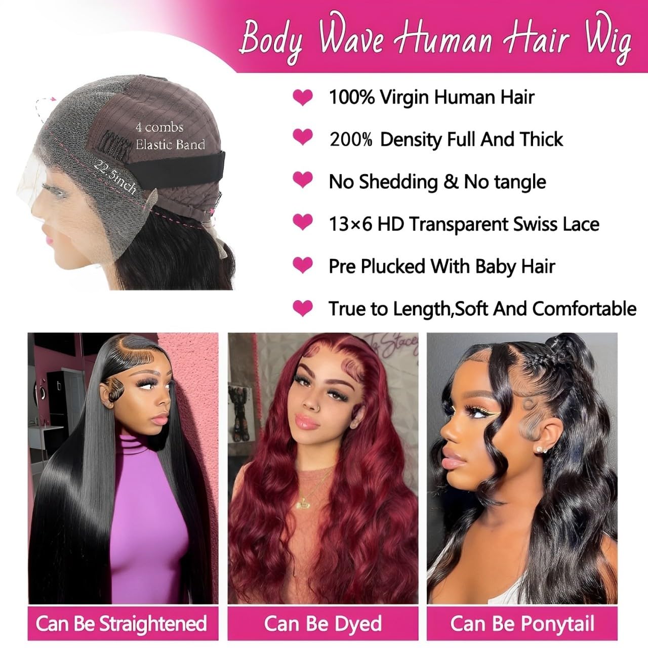 oveflect 30Inch wig lace frontal close-up highlights pre-plucked hairline.