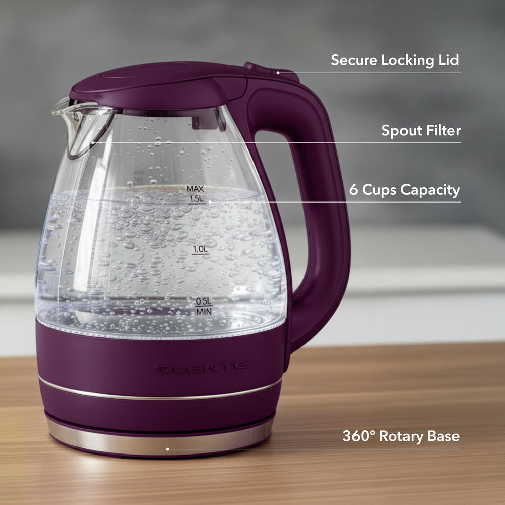 Wide-mouth lid on the OVENTE KG83P for easy filling and cleaning.