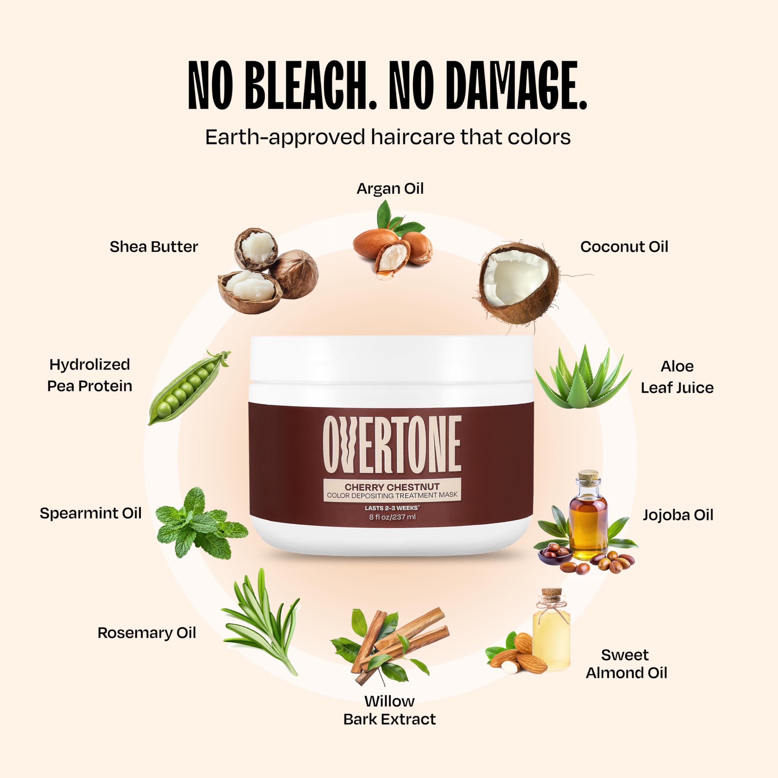 oVertone Cherry Chestnut color mask suits all hair types