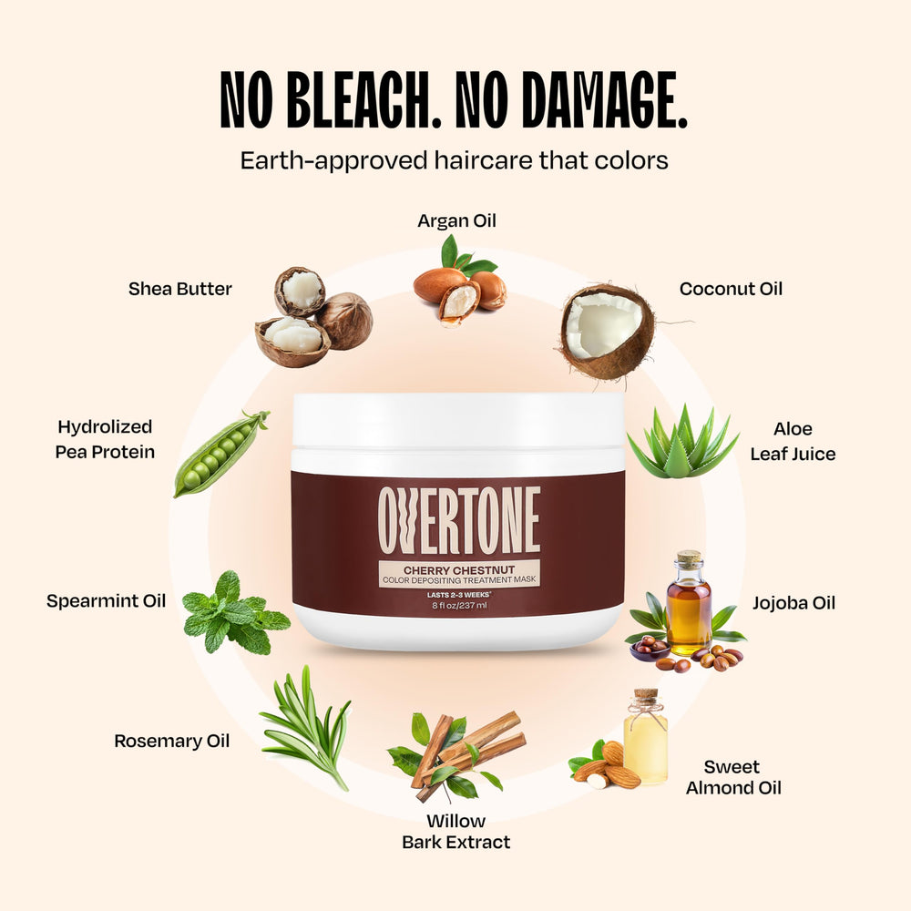 oVertone Cherry Chestnut color mask suits all hair types