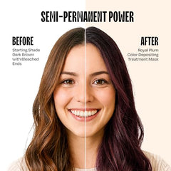 oVertone Cherry Chestnut before after shows dramatic healthy looking transformation