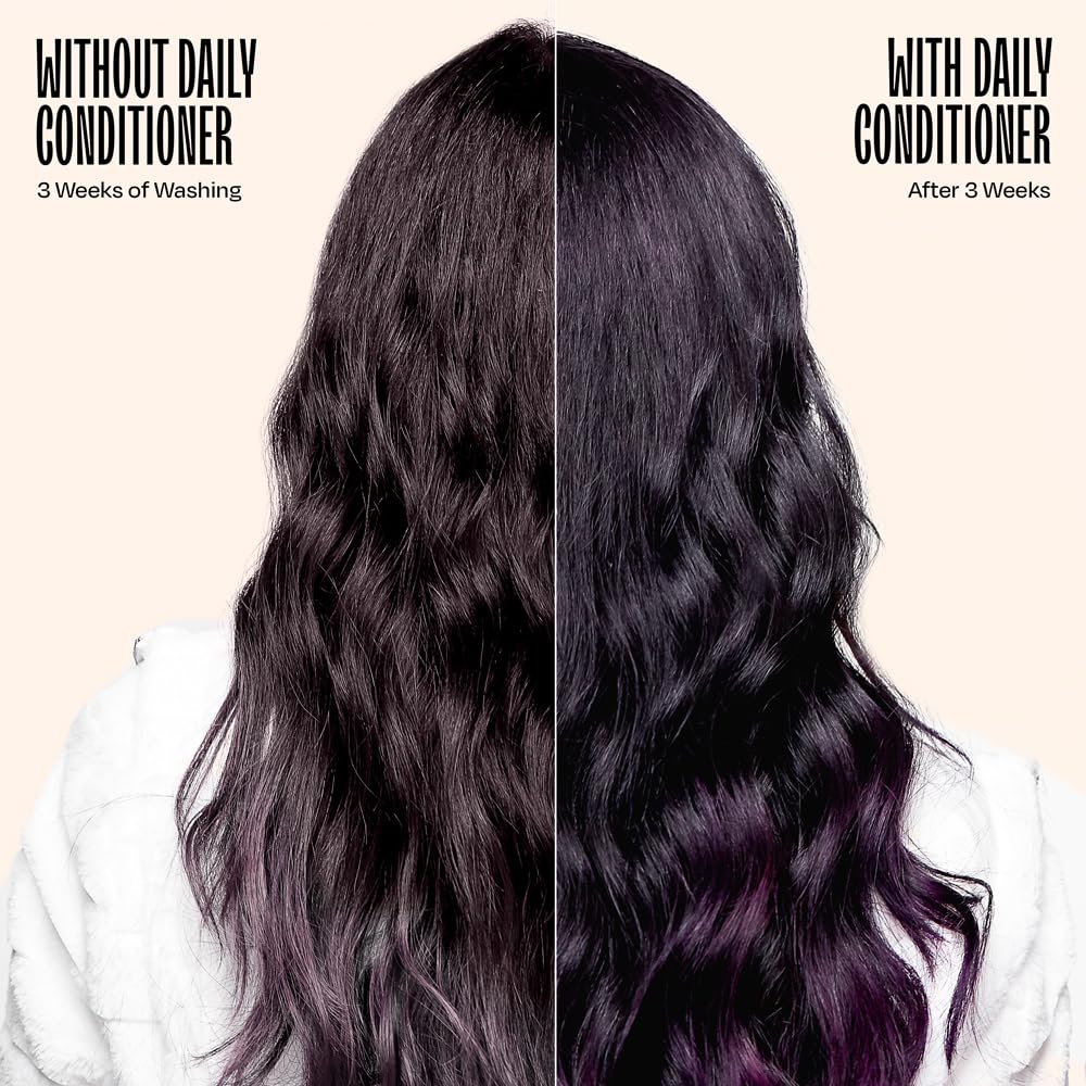 Hair after use shows a soft violet glow and shine