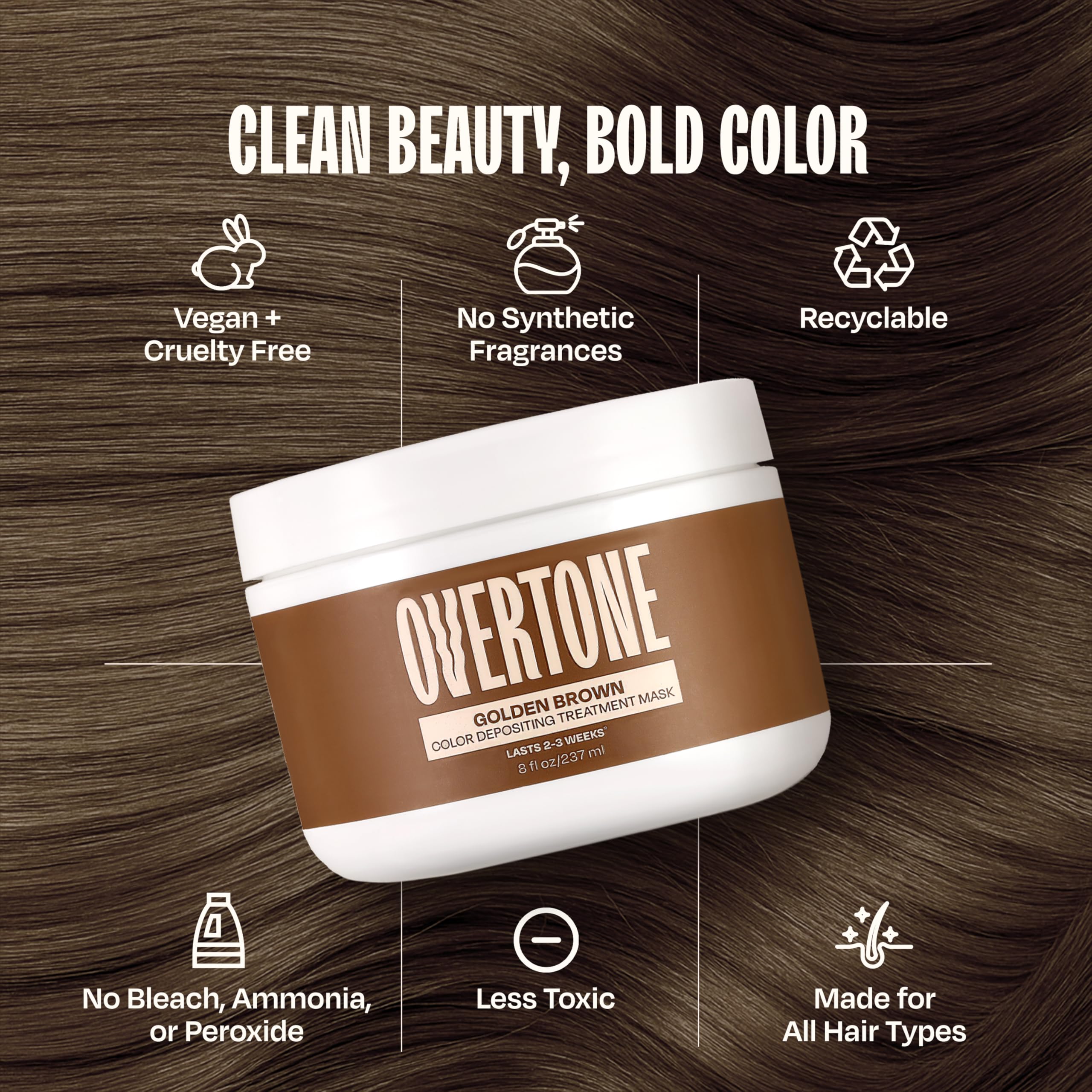 oVertone damage-free shine after use on all hair types