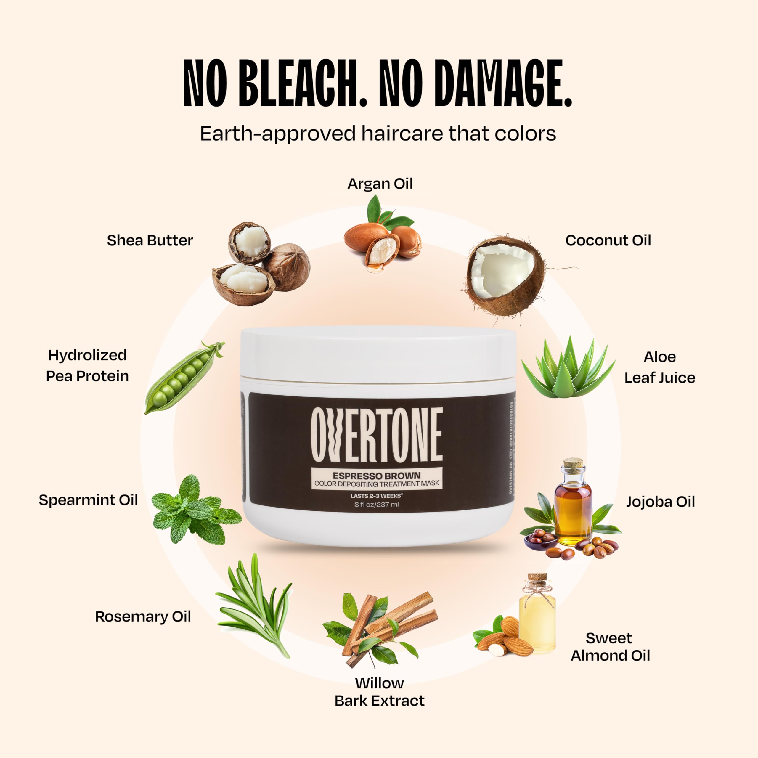overtone Espresso Brown processing on dry hair during a home treatment