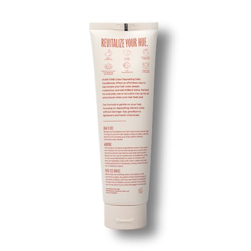 Overtone Ginger Glow bottle on shelf suggests easy in-shower color refresh for hair.