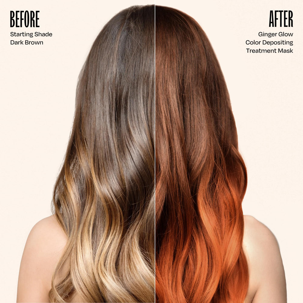 Overtone Ginger Glow rich-ginger-tone closeup reveals depth and warmth.