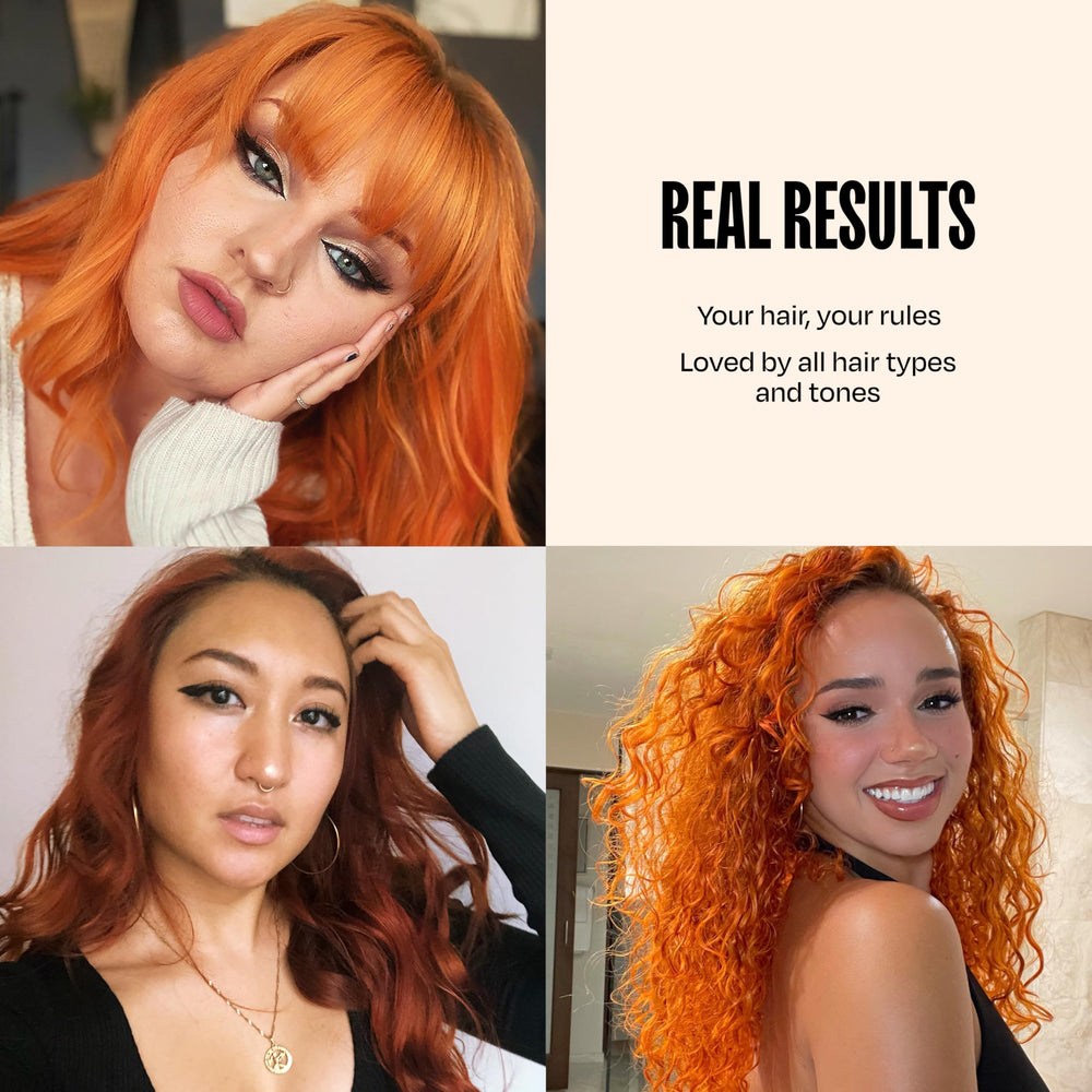 oVertone Ginger Glow texture close-up highlights damage-free color.