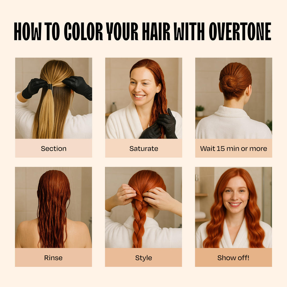 Overtone Golden Copper suitable for all hair types demonstration