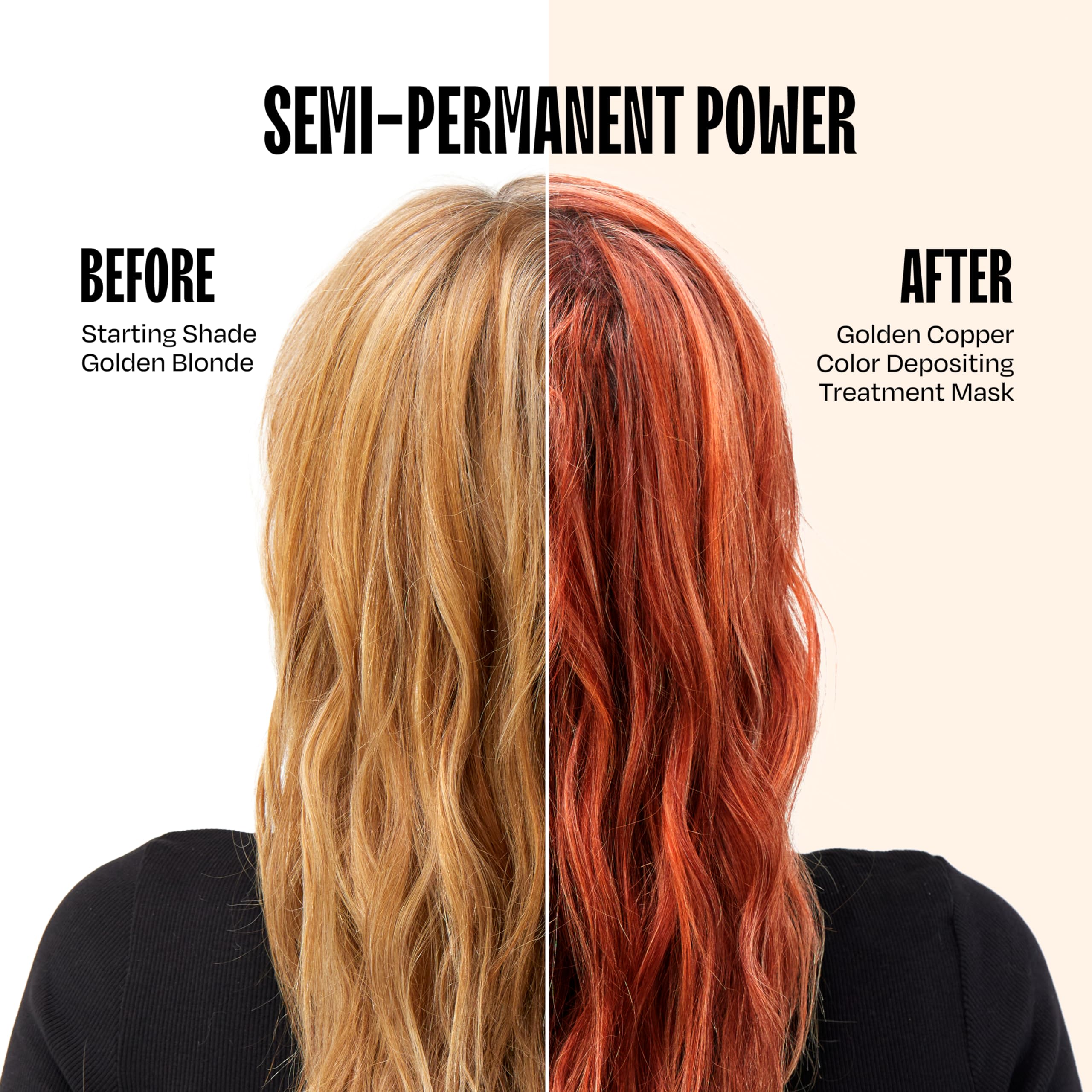 Overtone Golden Copper hair before and after shows transformation