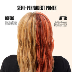 Overtone Golden Copper hair before and after shows transformation