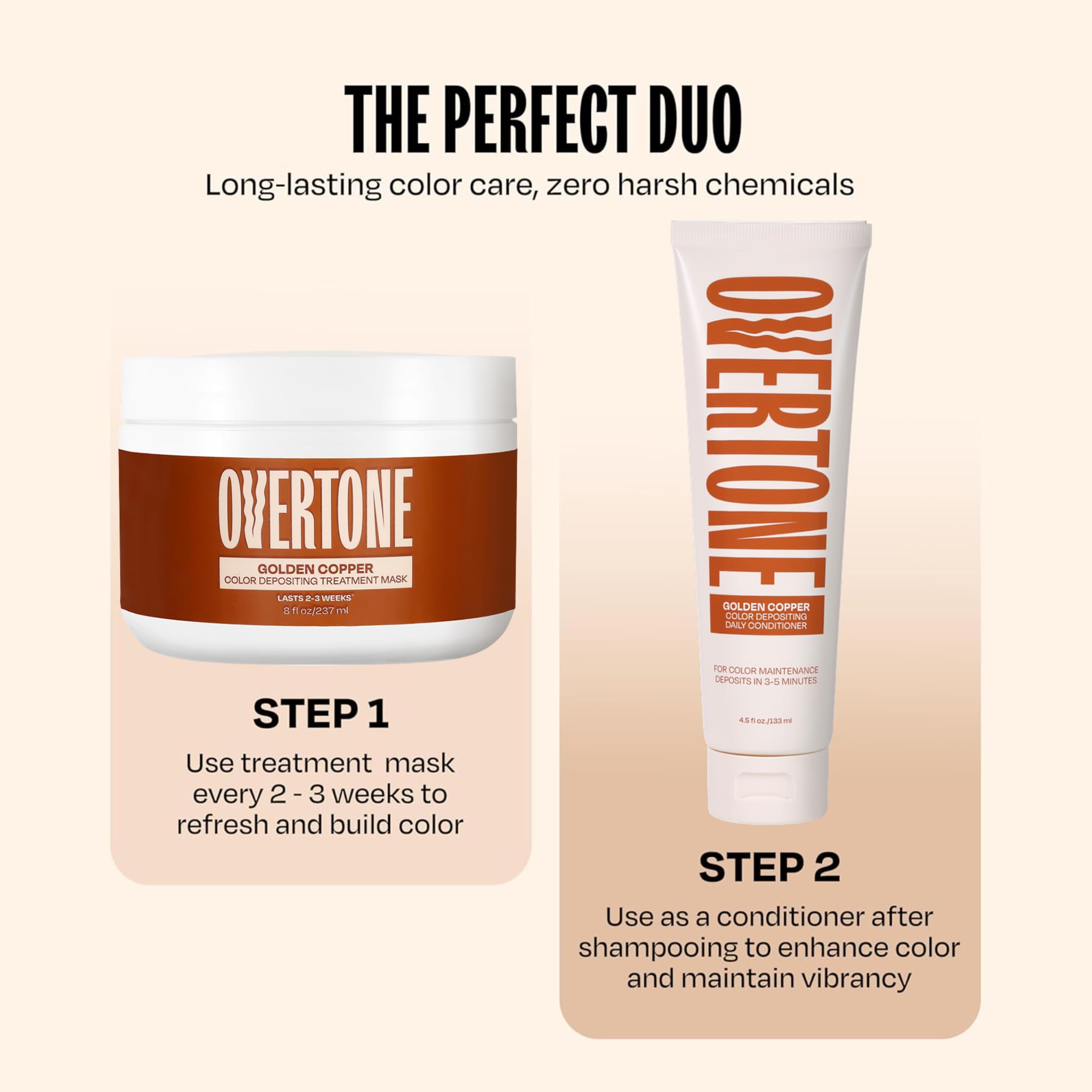 Overtone Golden Copper with shea butter and coconut oil ingredients