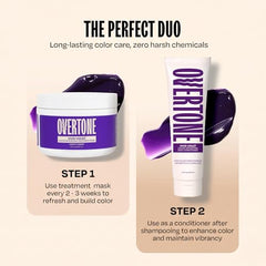 Overtone shea-butter-coconut-oil formula nourishes while coloring.
