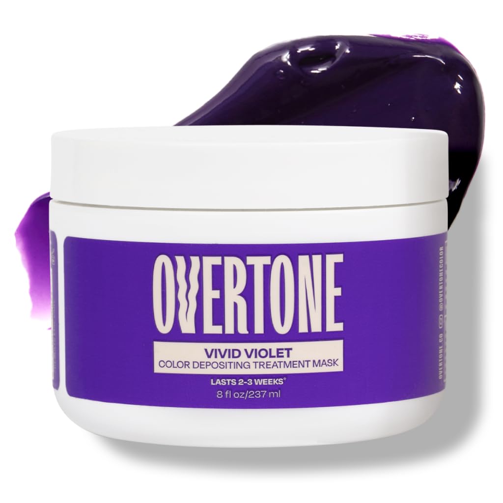Overtone Vivid Violet bottle for at-home color results.