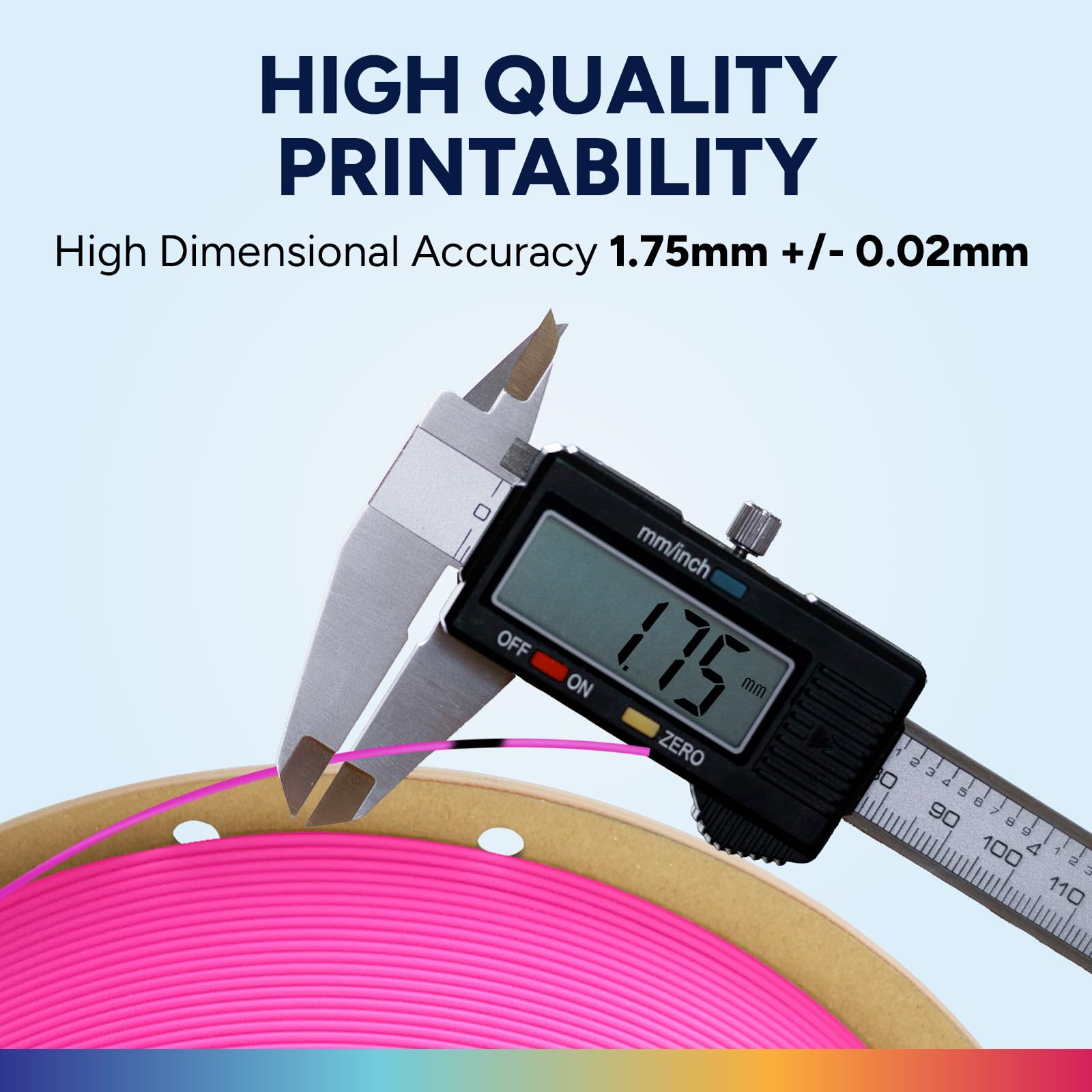 Overture Easy PLA 1.75mm spool tangle-free design supports uninterrupted printing sessions.