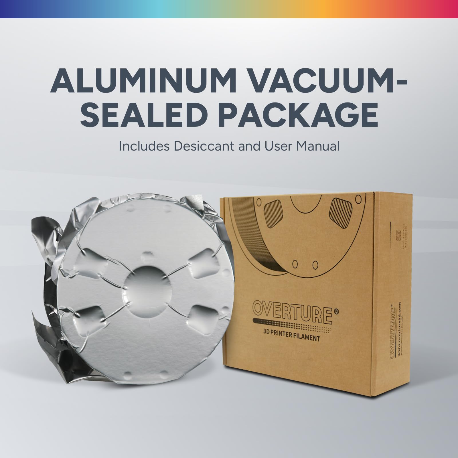 OVERTURE PETG 0.02mm dimensional accuracy for precise prints.
