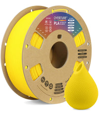 OVERTURE PLA filament neatly wound on 1kg spool in lemon yellow for smoother feeds