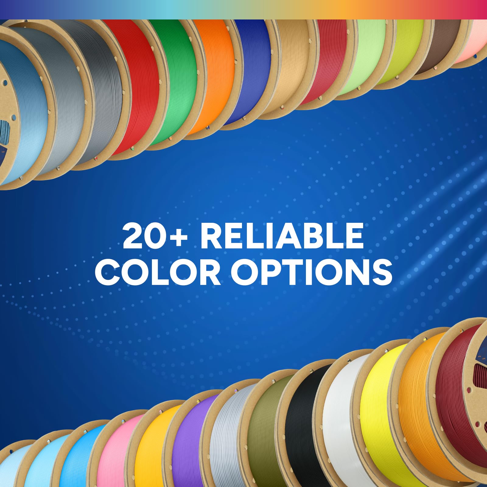 OVERTURE PLA Plus low-warp formula supports easy bed adhesion and reliable first layers.