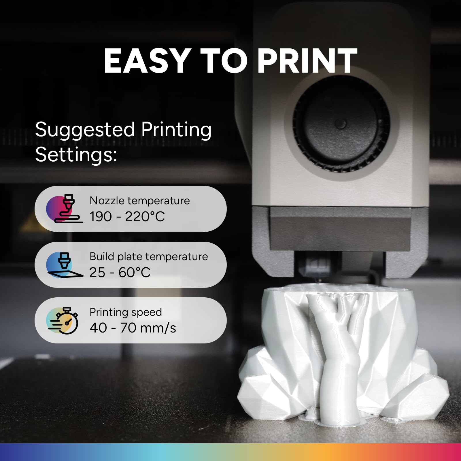 OVERTURE PLA Plus strong layer adhesion improves durability of printed parts.