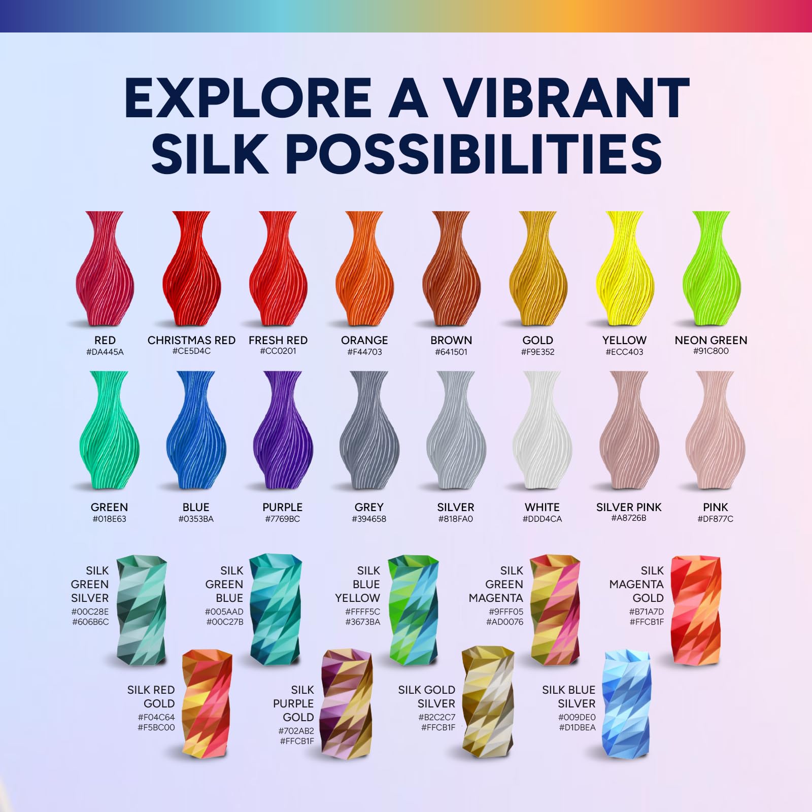 Overture Silk PLA model with metallic shine for premium finish