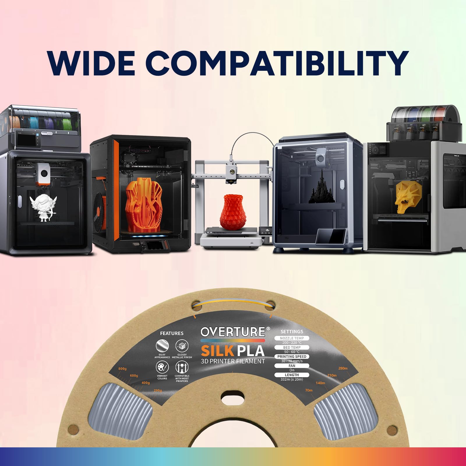 Overture Silk PLA vacuum-sealed packaging preserves freshness and quality