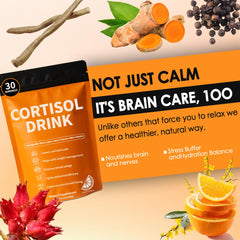 Oviaapo Ashwagandha and L-Theanine ingredients close-up for calm focus.