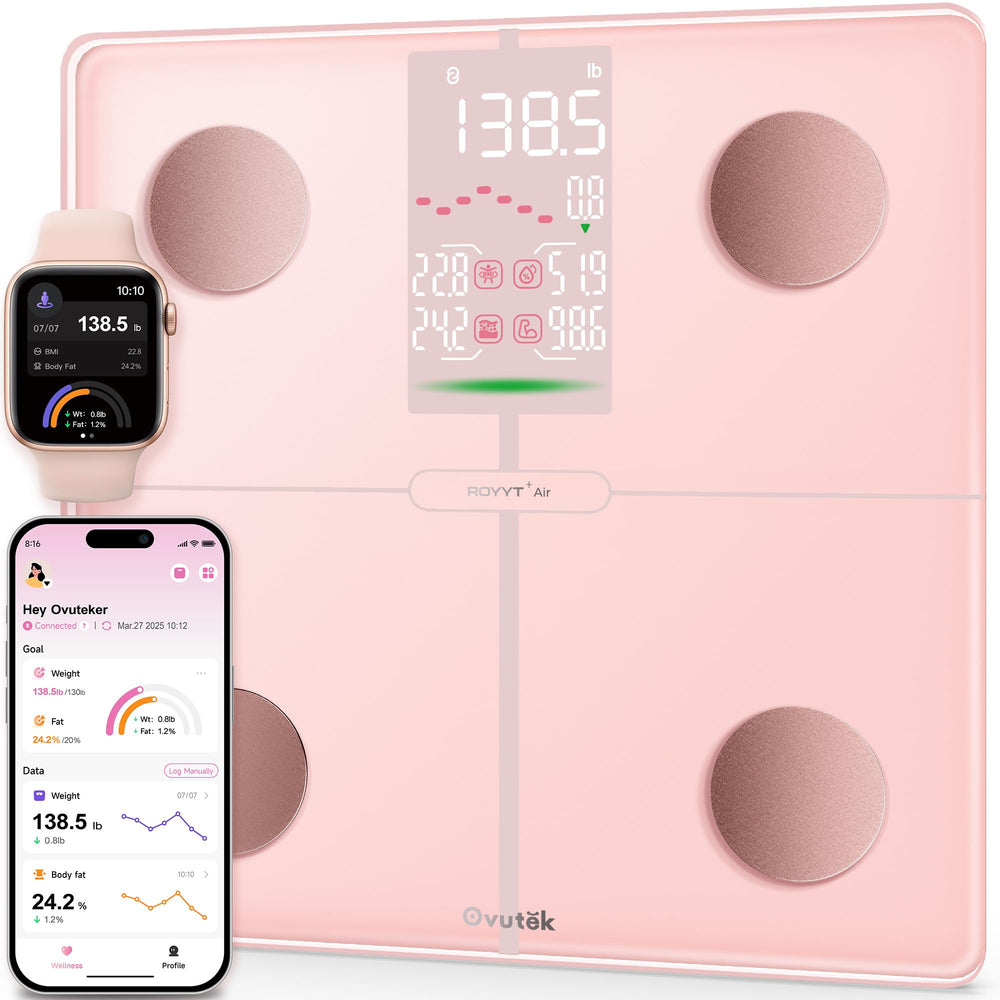 OVUTEK Smart Scale pink with large display for clear readings