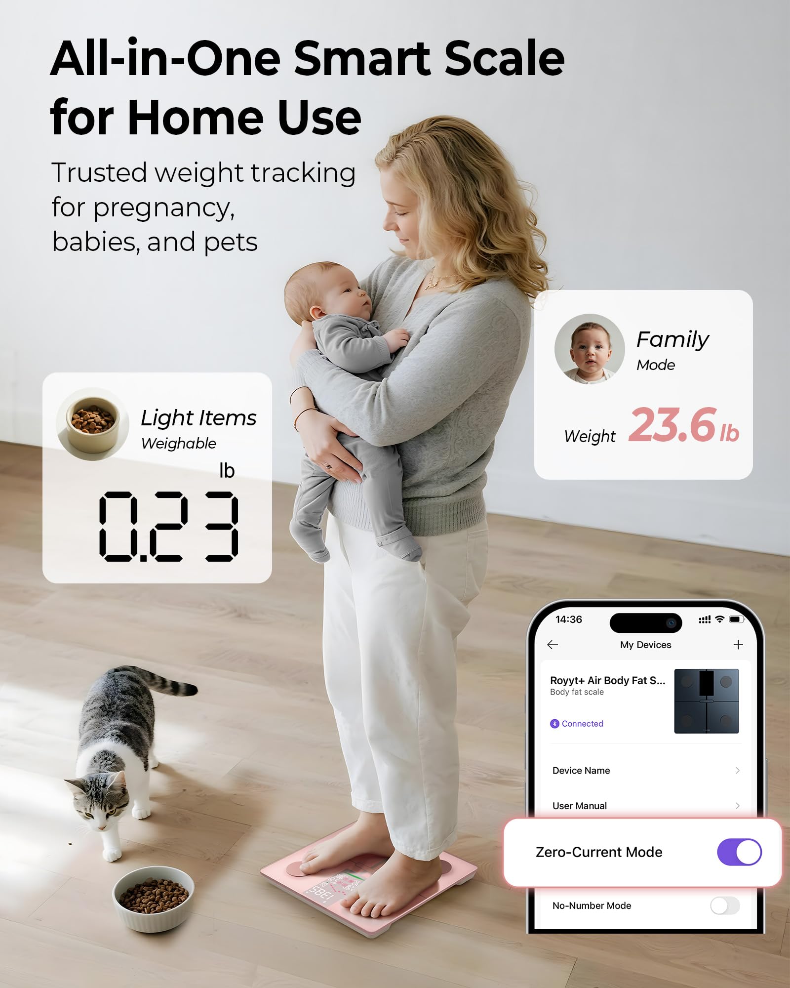 OVUTEK pink scale with RGB breathing lights for style
