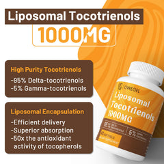 Owegel tocotrienols softgels close-up highlighting easy-to-swallow capsules.