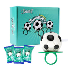 Oweiroi Soccer Ring Lollipops packaging with individually wrapped candies for freshness.