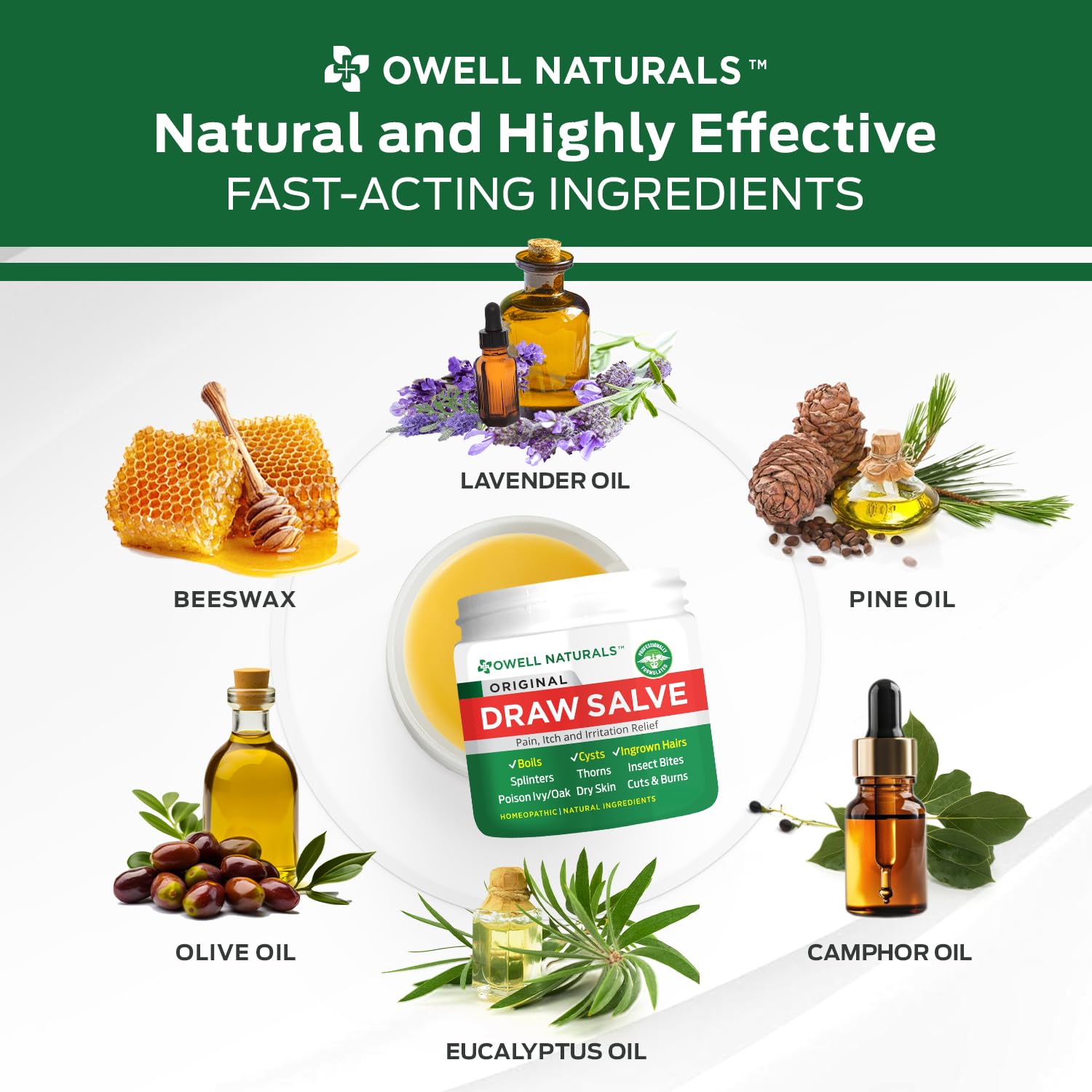 Lavender and eucalyptus blend suggests calming aroma and cooling comfort for skin.
