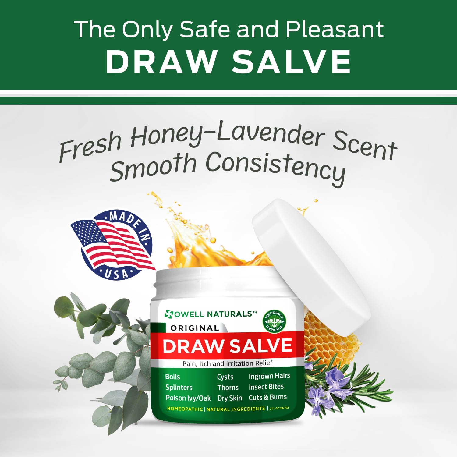 Owell Naturals Drawing Salve longevity comes from its concentrated formula.