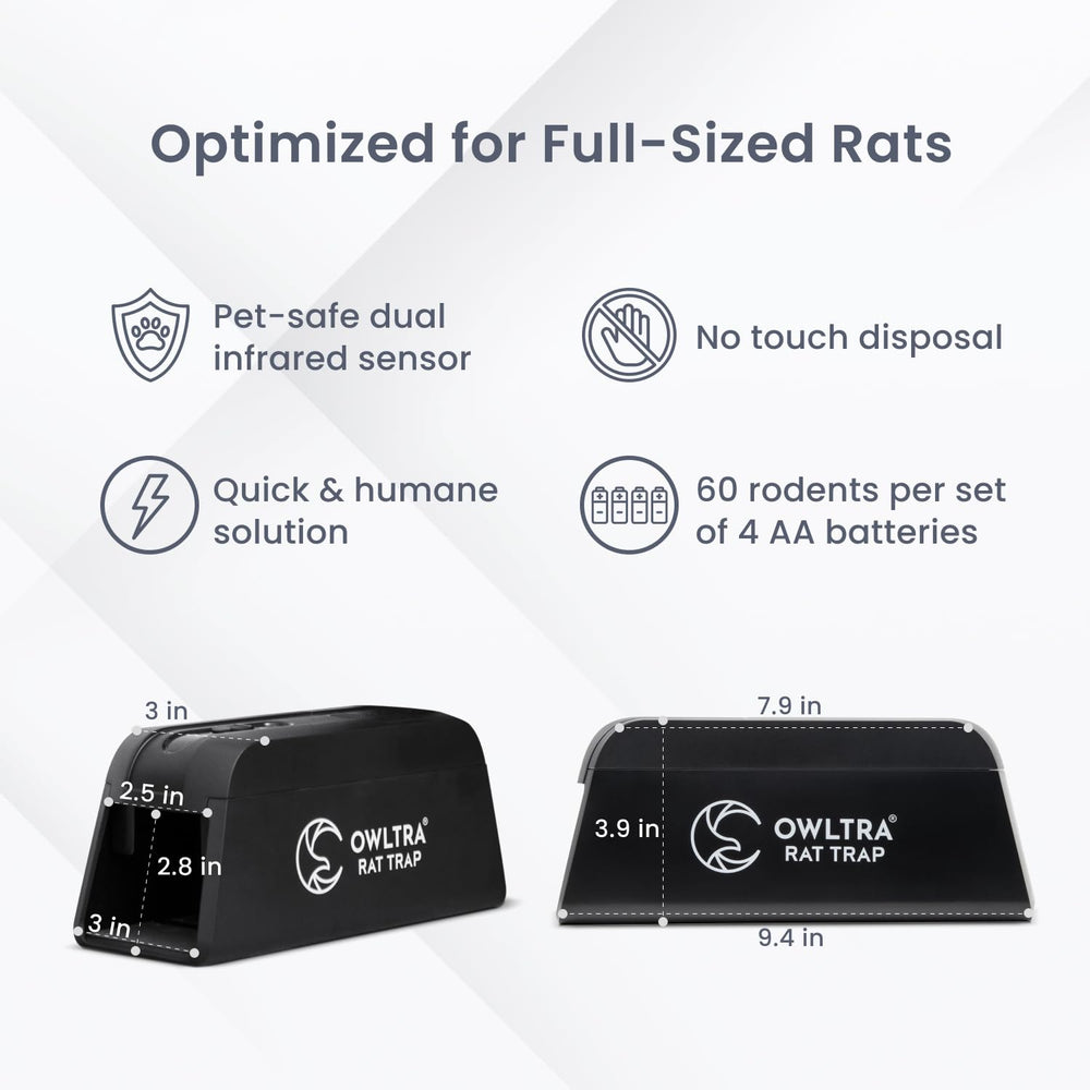 OWLTRA OW-1 top-view highlighting bait door for easy setup.